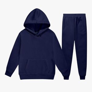 Kids Navy Blue Hoodie and Jogger Sweat Set Size 7 Two Piece Outfit